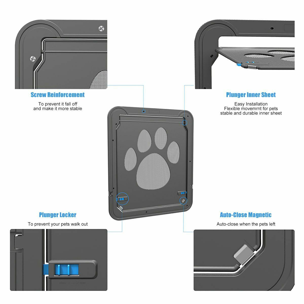 Pet Lockable Magnetic Screen Door